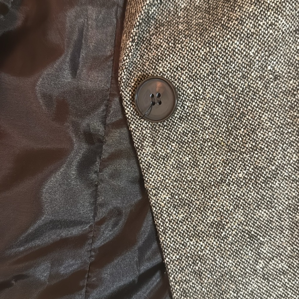 Josephine Chaus Two Piece 1 button fully lined skirt and jacket brown tweed suit - Picture 5 of 13